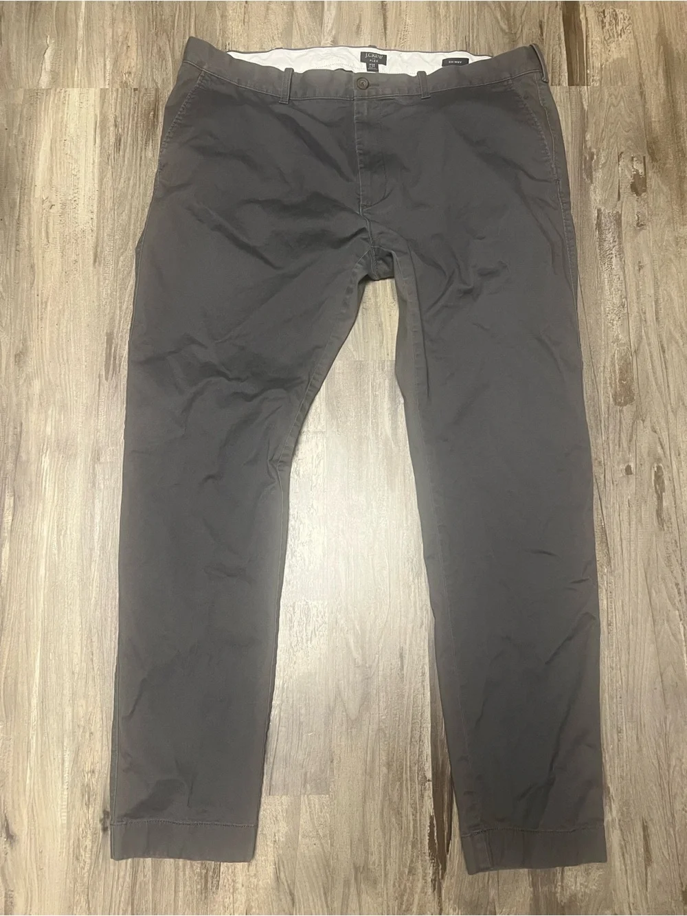 J.Crew Men's 38x32 250 Skinny Stretch Chino Pants Charcoal Grey Flex